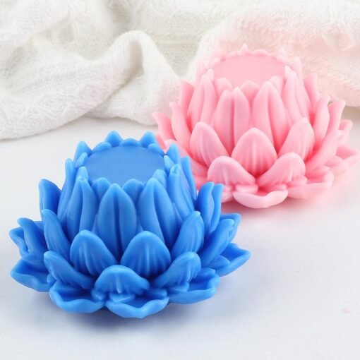 Vedini 3D Lotus Silicone Scented Candle Mold Flower Silicone Mold Aromatherapy Candle Molds for Candle Making Supplies Soap Molds Resin Molds Home Decor AI017 Floral Silicone Molds for Resin Epoxy Cement Gypsum (PACK OF 1) AI017 - Image 5