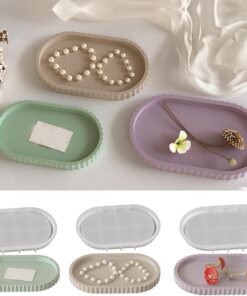 Alternative view of Vedini Jewelry Trinkets Storage Tray Mould Practical Oval Striped Silicone Mold for Crafting Individualized Ashtray and Dish 5309B