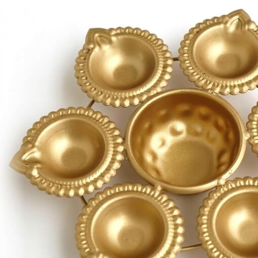 Vedini 7 Cavity  Deep Diya Metal Urli - Image 4