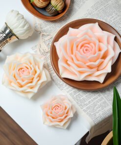 Vedini Valentine's 3D Flower Bloom Rose Soap Mold Cake Round Decoration Silicon Fondant Mold AI072