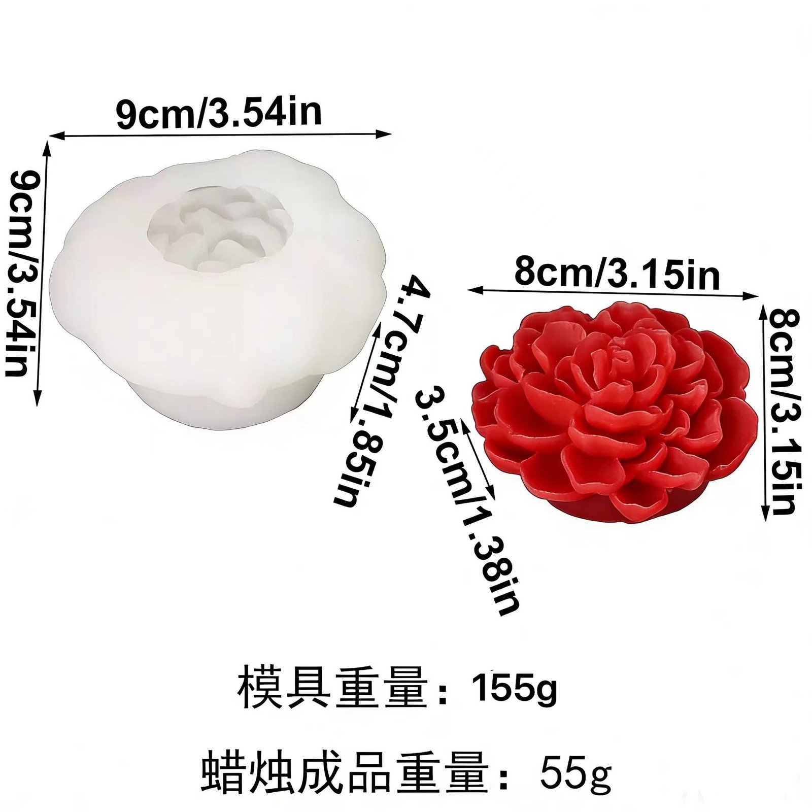 Vedini Lotus Flower Shaped Wax Candle Molds Scented Aromatherapy Making Mold Handmade Ornament Mold AI018 - Image 2