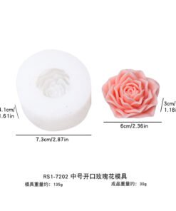Alternative view of Vedini Valentine's 3D Flower Bloom Rose Soap Mold Cake Round Decoration Silicon Fondant Mold AI072