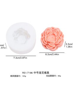 Alternative view of Vedini Medium 3D Stereo Lotus Dropping Glue Candle Mold DIY Resin Lotus Cake Baking Flower Silicone Mold AI068
