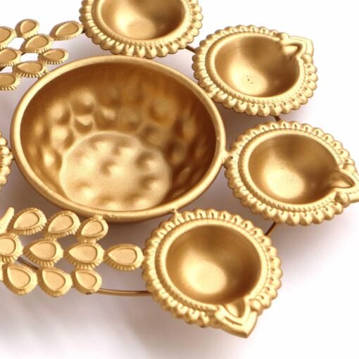 Vedini Peacock Metal Urli – Decorative Round Candle / Flower Bowl (4-inch) – Premium Diwali & Home Decor - Image 6