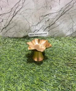 Vedini Diwali Gold Metal Iron Lotus Diya For Decoration, Size: Medium, For Home - 1 Pc