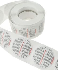 Vedini Candle Warning Stickers I White Circular Safety Sticker I Waterproof, Easy to Peel I Round Label for Candle Making DIY Candle Jars Container and Tins – 500 Pcs (1.5 Inch)