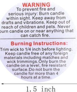 Alternative view of Vedini Candle Warning Stickers I White Circular Safety Sticker I Waterproof, Easy to Peel I Round Label for Candle Making DIY Candle Jars Container and Tins – 500 Pcs (1.5 Inch)