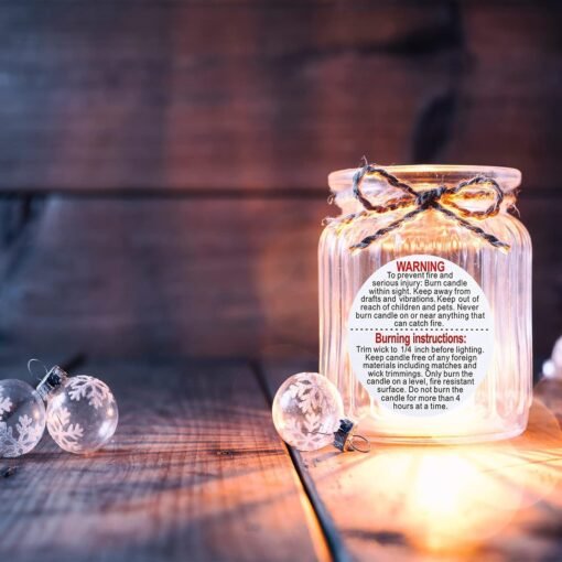 Vedini Candle Warning Stickers I White Circular Safety Sticker I Waterproof, Easy to Peel I Round Label for Candle Making DIY Candle Jars Container and Tins – 500 Pcs (1.5 Inch) - Image 5