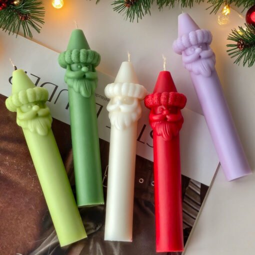 Vedini Santa Claus Candle Silicone Mold DIY Long Rod Christmas Candle Mold JKB-2095