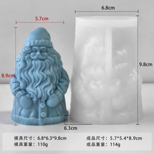 Santa Claus Candle Mold DIY Christmas Decoration Soap Resin Mold