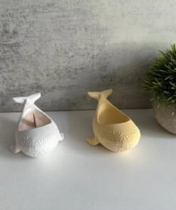 Alternative view of Vedini Whale Flower Pot Concrete Candle Cup Container Silicone Mold Plaster Whale Potted Plant Storage Jar Mold Epoxy Mold JKB-2071