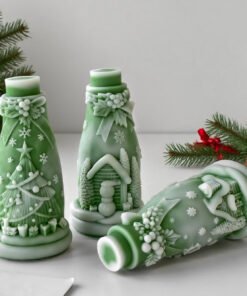 Alternative view of Vedini Christmas Bottle Candle Mold DIY Embossed Christmas Tree Decoration JKB-2096 and JKB-2097