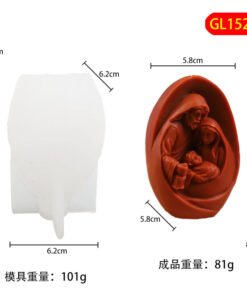 Alternative view of Vedini Cross-border new Jesus birth mold three-dimensional aromatherapy candle home decoration Jesus silicone mold decoration jkb 2060