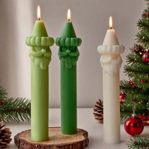 Vedini Santa Claus Candle Silicone Mold DIY Long Rod Christmas Candle Mold JKB-2095 - Image 3