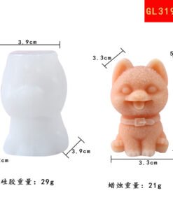 Vedini Cute small Animal simulation Dog silicone mold DIY aromatherapy candle aromatherapy plaster ornaments silicone mold jkb 2061