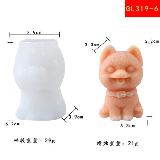 Vedini Cute small Animal simulation Dog silicone mold DIY aromatherapy candle aromatherapy plaster ornaments silicone mold jkb 2061
