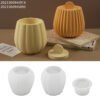 Vedini Striped Concrete candle Cup with lid silicone mold thickness striped cement can plaster mold epoxy mold JKB-2074