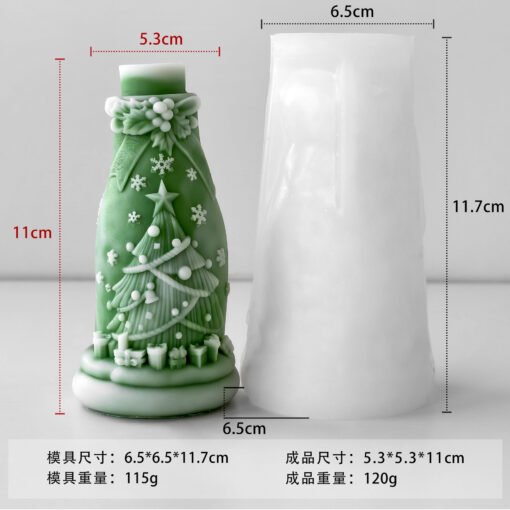 Vedini Christmas Bottle Candle Mold DIY Embossed Christmas Tree Decoration JKB-2096 and JKB-2097 - Image 6