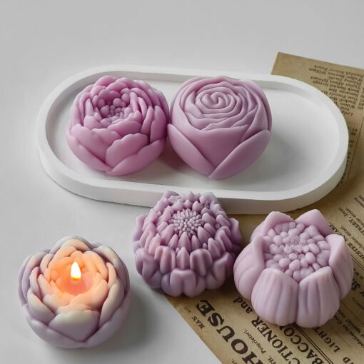 Vedini  Flower Candle Soap Resin Silicone Mold JKB-2091 and 2092