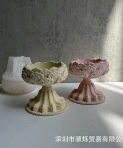 Vedini Lotus Concrete Candle Holder Mirror Silicone Mold JKB-2072