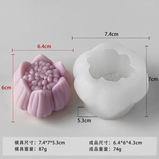 Vedini  Flower Candle Soap Resin Silicone Mold JKB-2091 and 2092 - Image 3