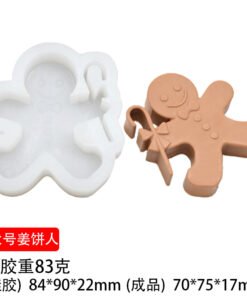 Vedini Large Gingerbread Man Candle Silicone Mold Gingerbread Man Plaster Ornament Mold Christmas Series Cake Baking jkb 2054