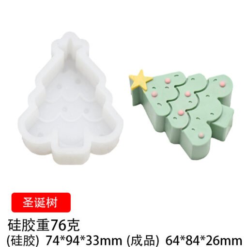 Vedini 3D Christmas Tree Aromatherapy Candle Silicone Mold Gingerbread Man Plaster Ornament Mold Christmas Series Cake Baking jkb 3D Christmas Tree Aromatherapy Candle Silicone Mold Gingerbread Man Plaster Ornament Mold Christmas Series Cake Baking JKB 2053 - Image 2