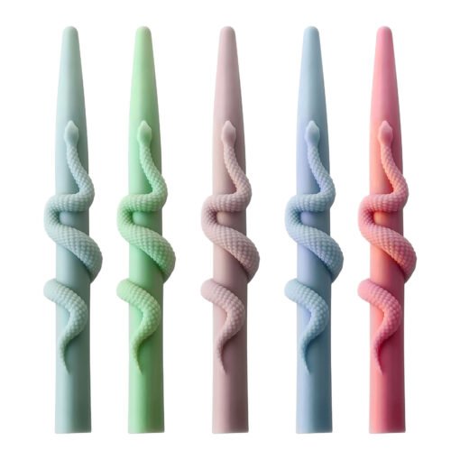Vedini  Snake Wrapped Cylinder  Candle Mold JKB-2099 - Image 2