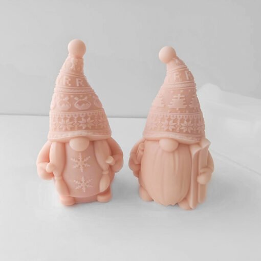 Skiing Dwarf Candle Silicone Mold DIY Candle Stone Decoration