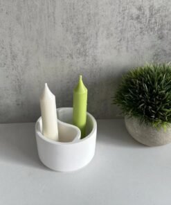 Alternative view of Vedini Tai Chi Bagua Concrete round candle cup silicone mold storage box storage jar gypsum glue mold JKB 2075