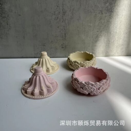 Vedini Lotus Concrete Candle Holder Mirror Silicone Mold JKB-2072 - Image 2