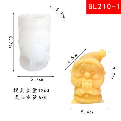 Vedini New Santa Claus silicone mold DIY making aromatherapy candle plaster ornaments Christmas decoration jkb 2056 - Image 3