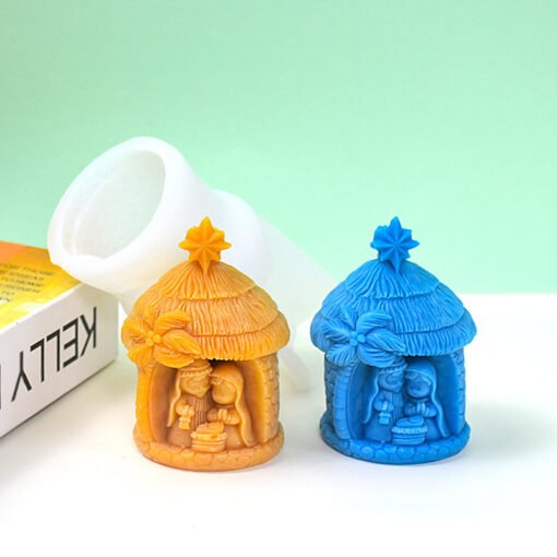 Vedini Hanwen's new three-dimensional house family silicone mold aromatherapy candle mold plaster diffuser stone glue mold jkb 2055