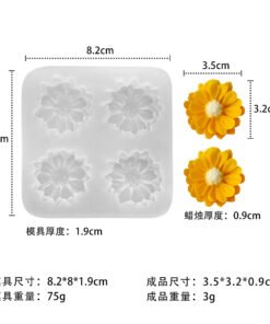 Vedini 4 Cavity  Camellia Small Flower Mould JKB-2089