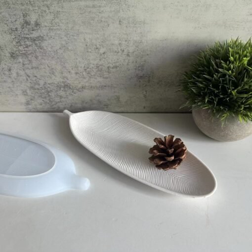 Vedini Long Leaf plate mold leaf tray concrete mold furniture ornaments decorative mold jkb-2078 - Image 3