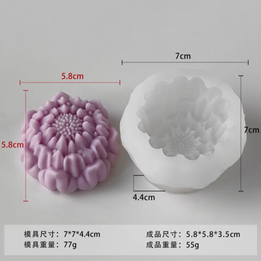 Vedini  Flower Candle Soap Resin Silicone Mold JKB-2091 and 2092 - Image 2