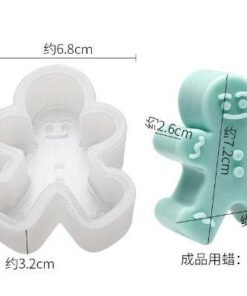 Alternative view of Vedini Large Gingerbread Man Candle Silicone Mold Gingerbread Man Plaster Ornament Mold Christmas Series Cake Baking jkb 2054