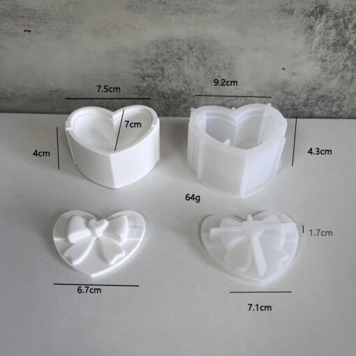 Vedini Love Heart Gift storage box silicone mold Concrete Silicon mould