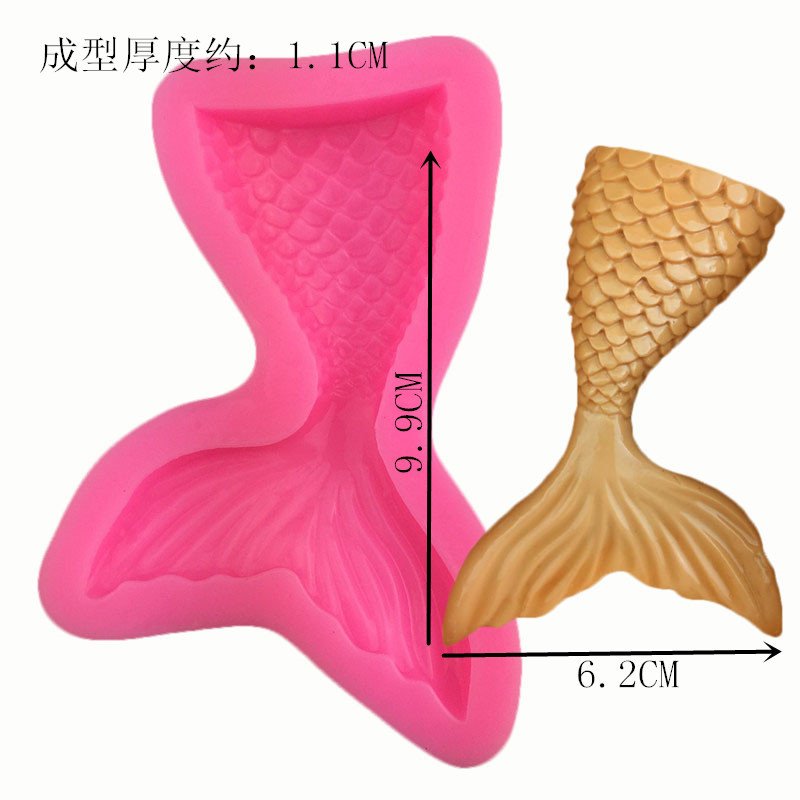 Vedini Large Mermaid Fish Tail Shape Silicone Mold Hand Fold Candy Cake Mold Fold Fold Candy Tool Decorative Tool JKB-3032 - Image 3