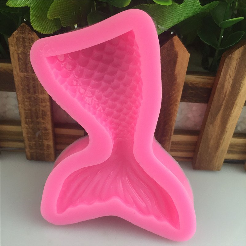 Vedini Large Mermaid Fish Tail Shape Silicone Mold Hand Fold Candy Cake Mold Fold Fold Candy Tool Decorative Tool JKB-3032 - Image 4