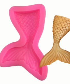 Vedini Large Mermaid Fish Tail Shape Silicone Mold Hand Fold Candy Cake Mold Fold Fold Candy Tool Decorative Tool JKB-3032