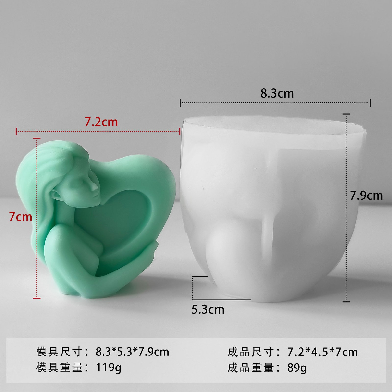 New Heart Candle Mold DIY Valentine's Day Love Aromatherapy Candlestick Gypsum Decorations j-5212 - Image 3