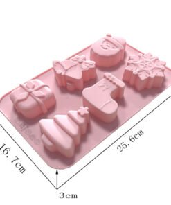 Vedini 6 Cavity Cake Mold Food Grade Non-Stick Silicone Merry Christmas Festival Dessert Making Mould JKB 3005
