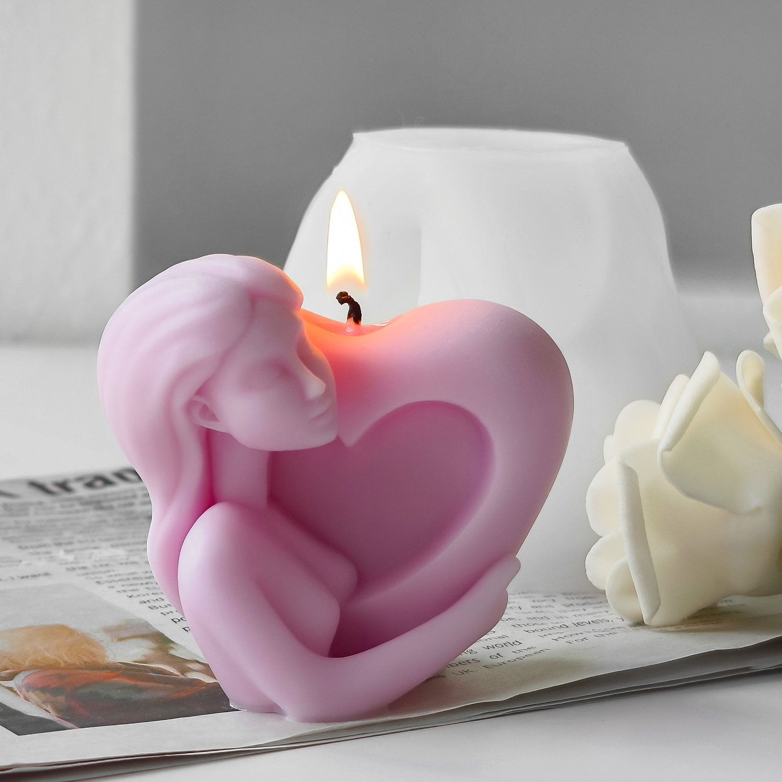 New Heart Candle Mold DIY Valentine's Day Love Aromatherapy Candlestick Gypsum Decorations j-5212 - Image 4