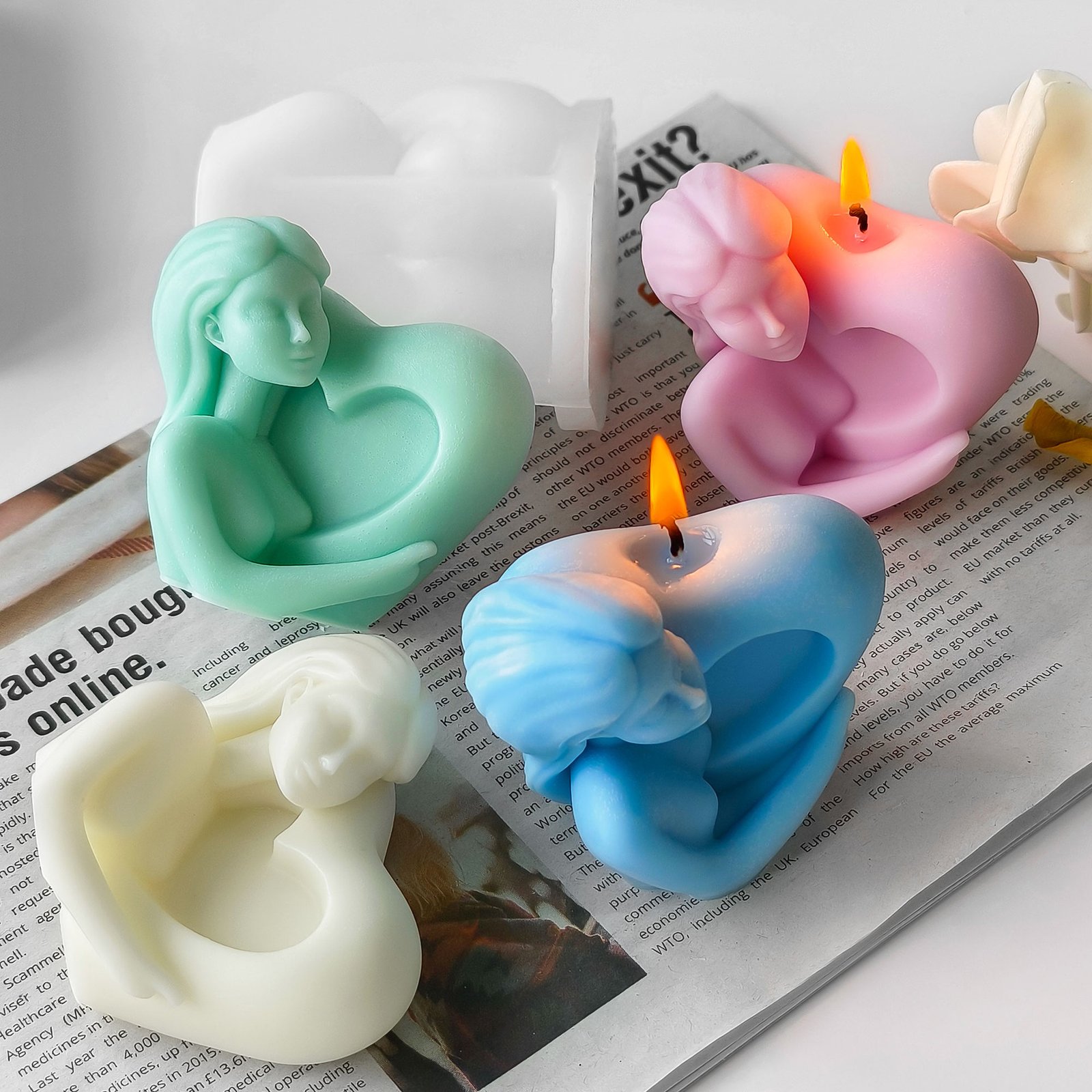 New Heart Candle Mold DIY Valentine's Day Love Aromatherapy Candlestick Gypsum Decorations j-5212 - Image 5