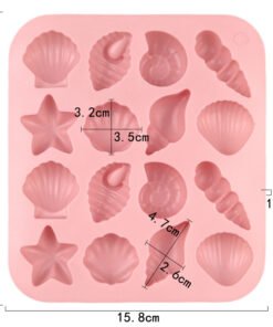 Alternative view of Vedini 16 even sea animals starfish shell small fish cake decoration mold chocolate mold JKB-3043