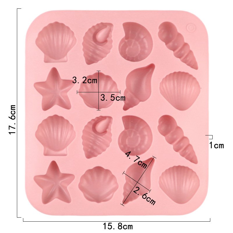 Vedini 16 even sea animals starfish shell small fish cake decoration mold chocolate mold JKB-3043 - Image 4