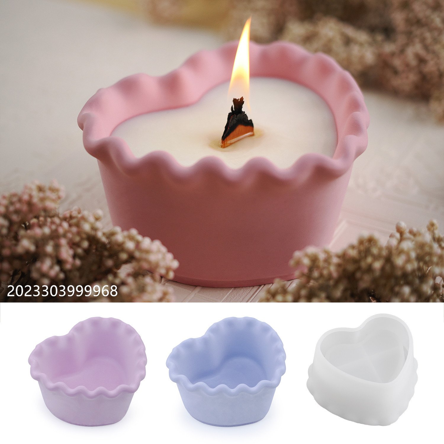 Vedini gypsum cement love wavy lace storage box Cup love dish mirror silicone mold JKB-3028 - Image 3