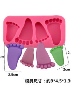 Vedini Baby Foot and Foot Shaped Silicone Mold DIY Cake Baking Tools Chocolate Fondant Gypsum Glue Mold JKB-3020