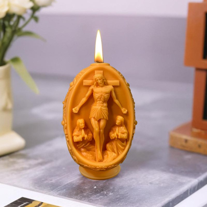 Vedini Easter Candle Silicone Mold-Virgin Mary Candle Mold-Jesus Candle Mold-Easter Egg Candle Mold-Sculpture Candle Mold-Aroma Candle Soap Mold 57111A